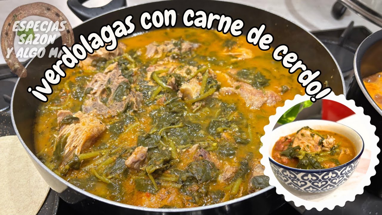 ¡Verdolagas con carne de cerdo!