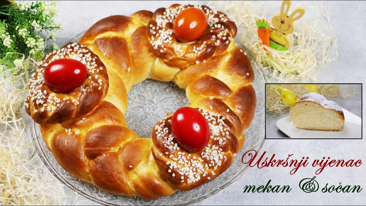 Uskršnji Vijenac - pletenica od slatkog dizanog tijesta - Pleteni kruh - braided easter bread