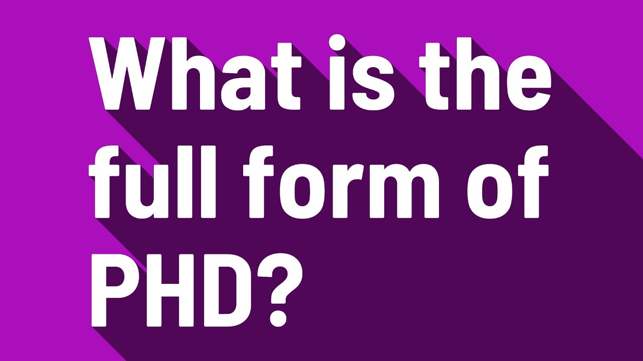 What is the full form of PHD?