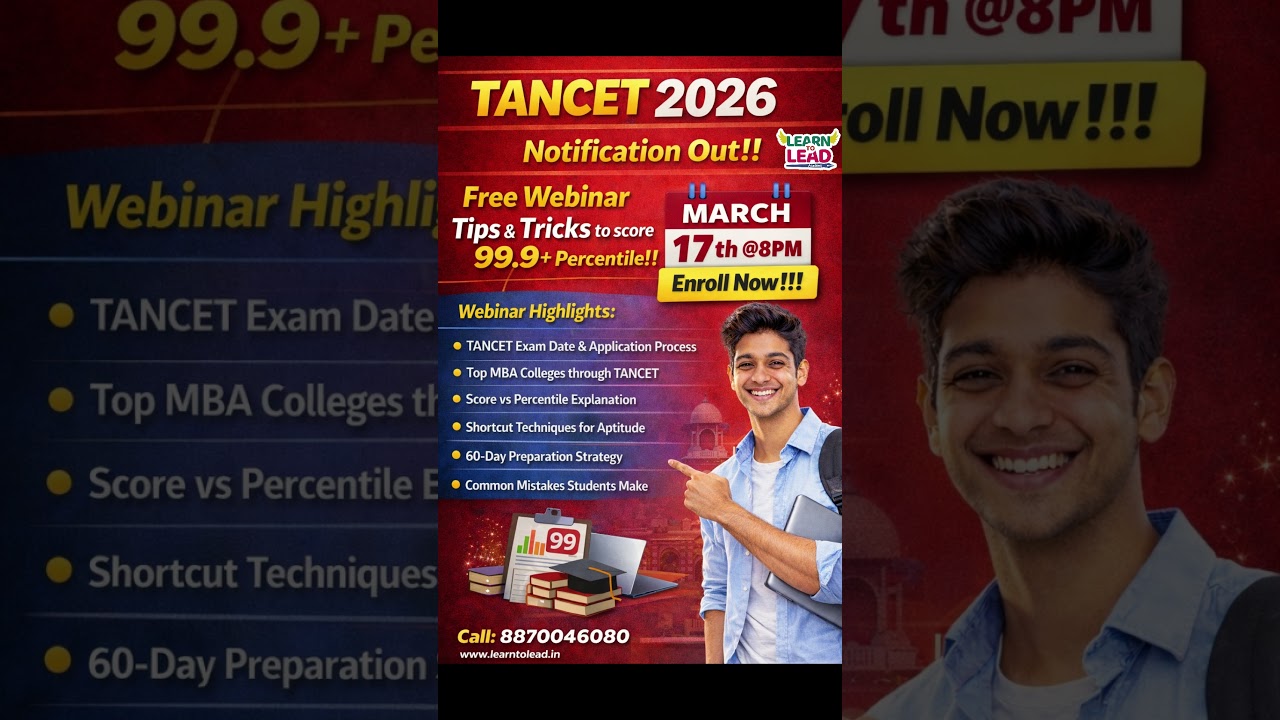 TANCET 2026 Strategy 🚀 Score 99+ Percentile | Free Webinar for MBA Aspirants