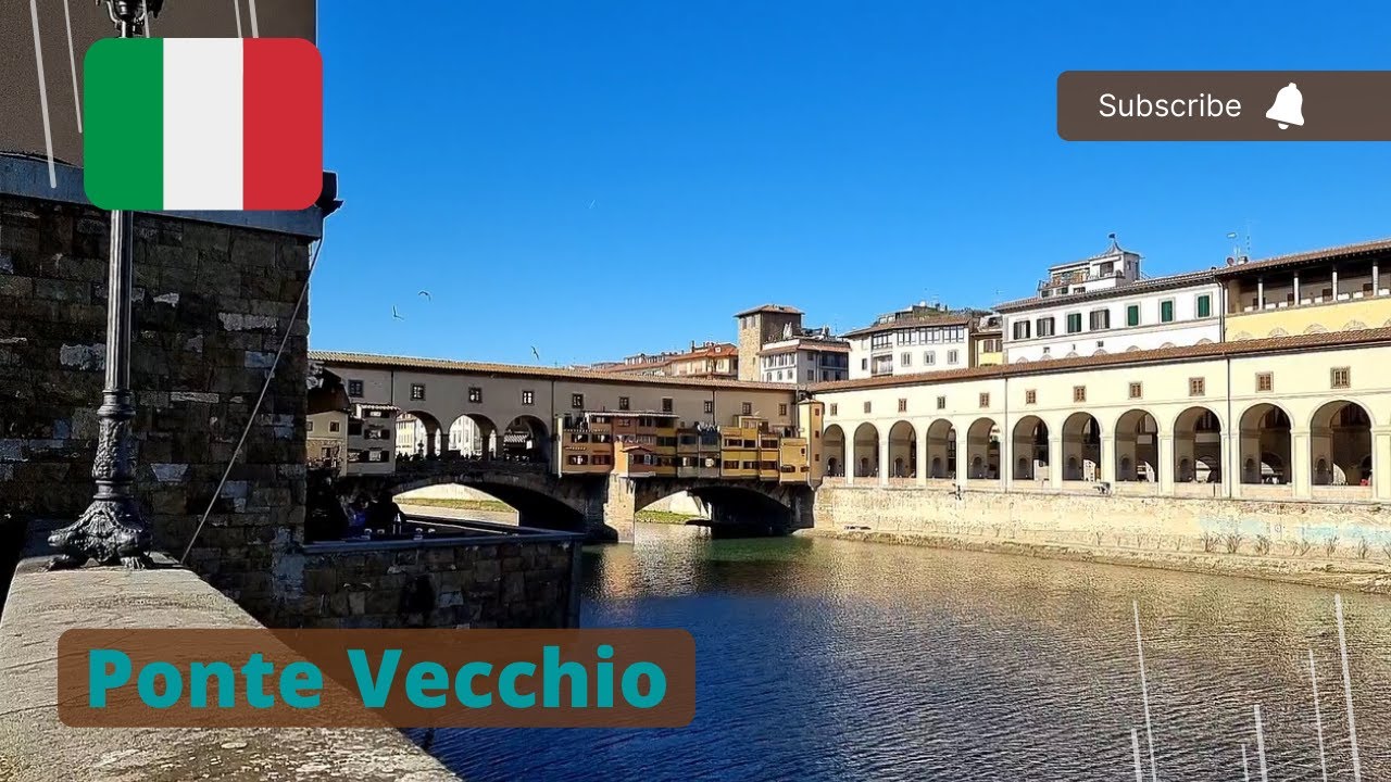 Ponte Vecchio Bridge, Florence, Italy February 2022, Virtual Walk