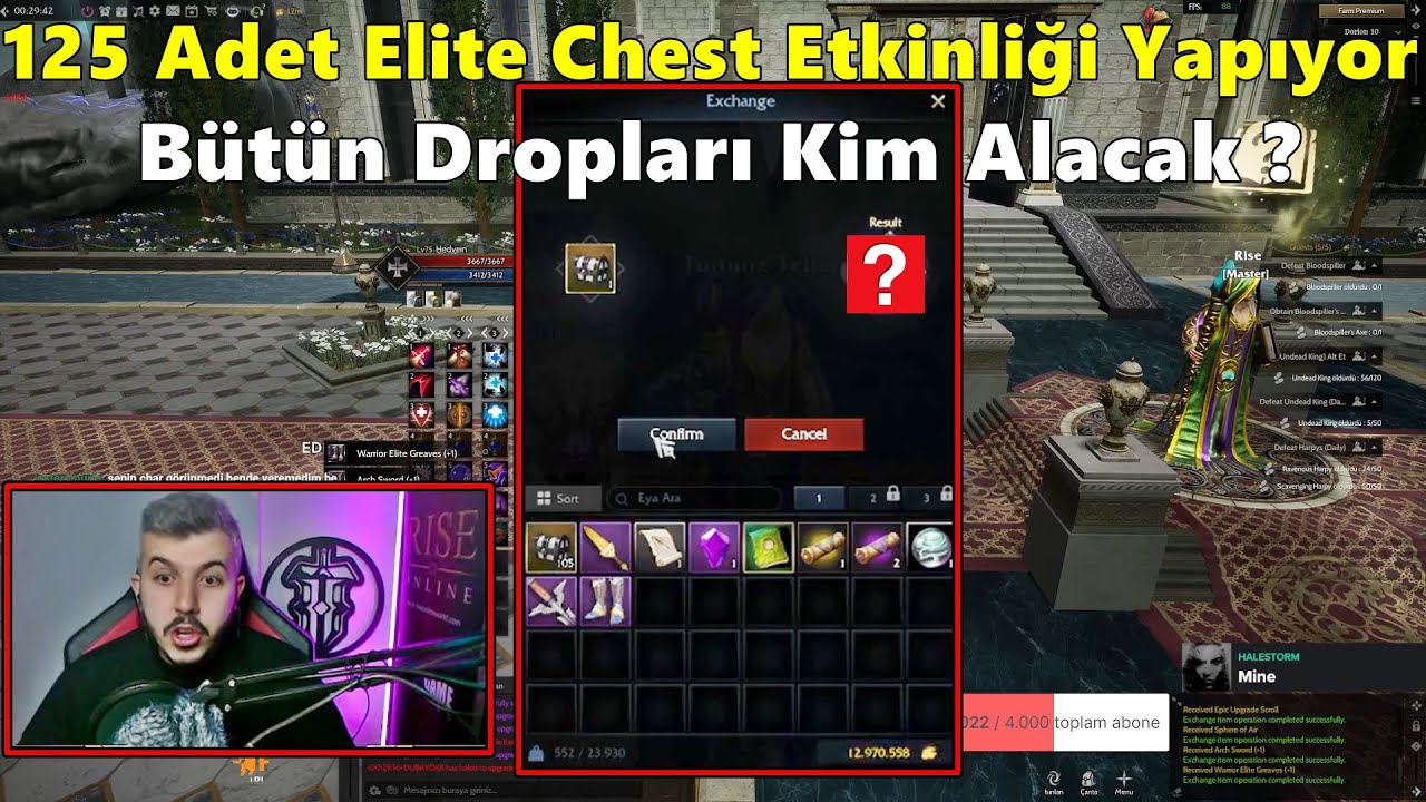 Hedvein | 115 Adet Elite Chest Kırdırıyor | Bütün Drobu Kim Alacak ? | Rise Online
