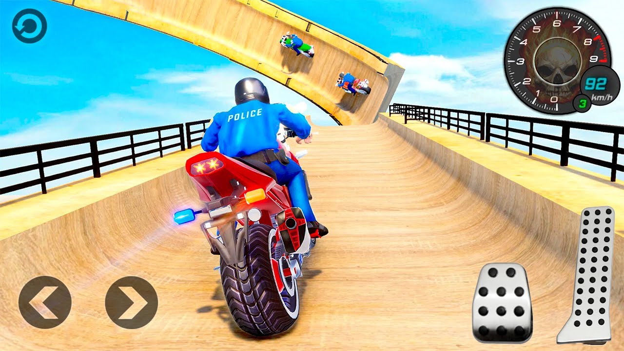 Modern Police Bike Mega Ramp Stunt Game #Android Gameplay #Motor Cycle Race Game