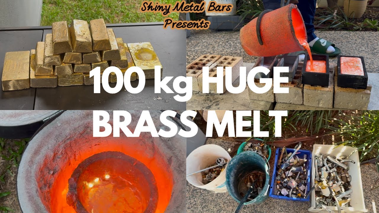Over 200 LBS - Scrap Brass Melted!!-ASMR Scrap Metal Melting-Trash To Treasure-Shiny Metal Bars
