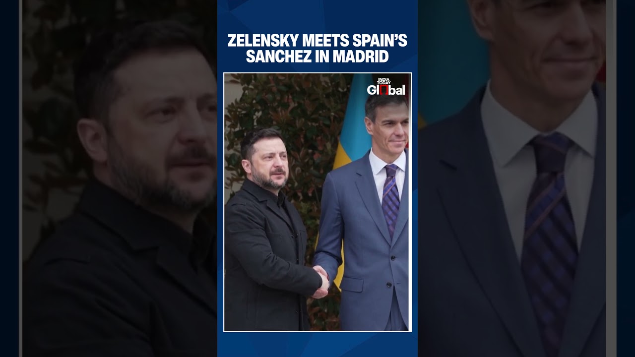 Zelensky Meets Spain&rsquo;s Sanchez in Madrid to Boost Defence Support Against Russia War |#shorts