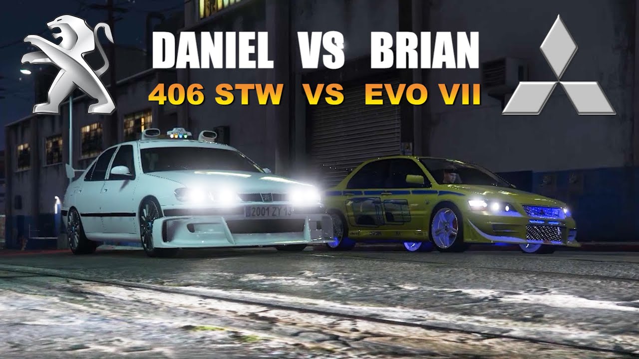 Taxi Peugeot 406ST vs 2F2F Evo 7