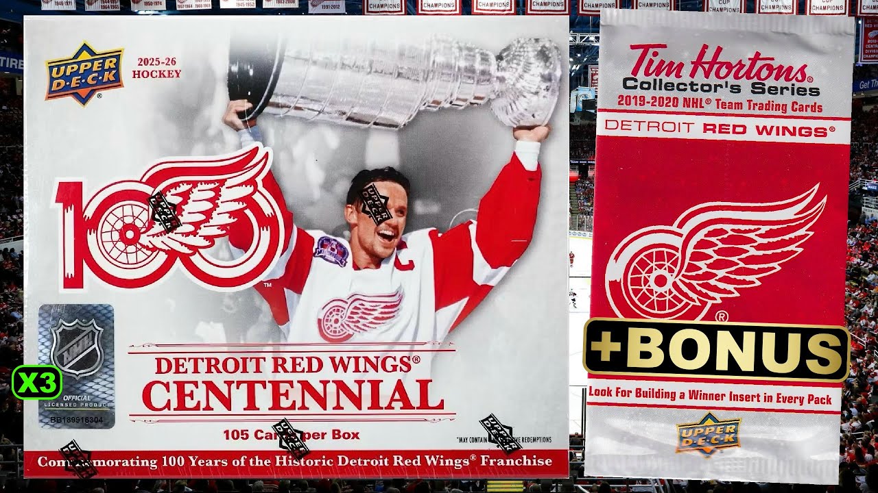 НАКОНЕЦ-ТО Я МОГУ ИХ ОТКРЫТЬ! - Хоккейный набор Upper Deck Detroit Red Wings Centennial 2025-26, ...