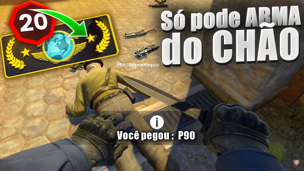 Joguei com ARMA do CHÃO contra LV 20 no Global, USP e Glock brilhou.