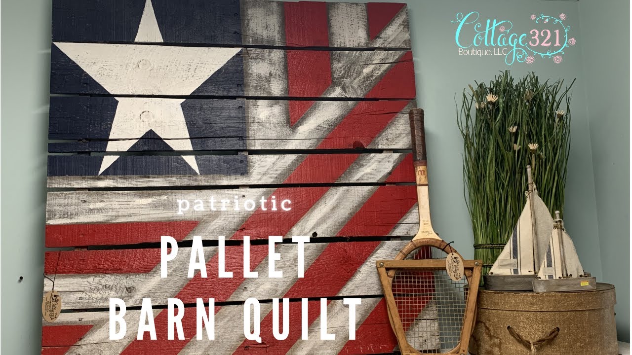 Create a Patriotic Barn Quilt out of an old Pallet with Farmhouse Paint