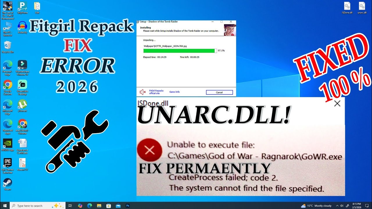 How to fix Unable to execute file Error While Installing Games in Windows 10