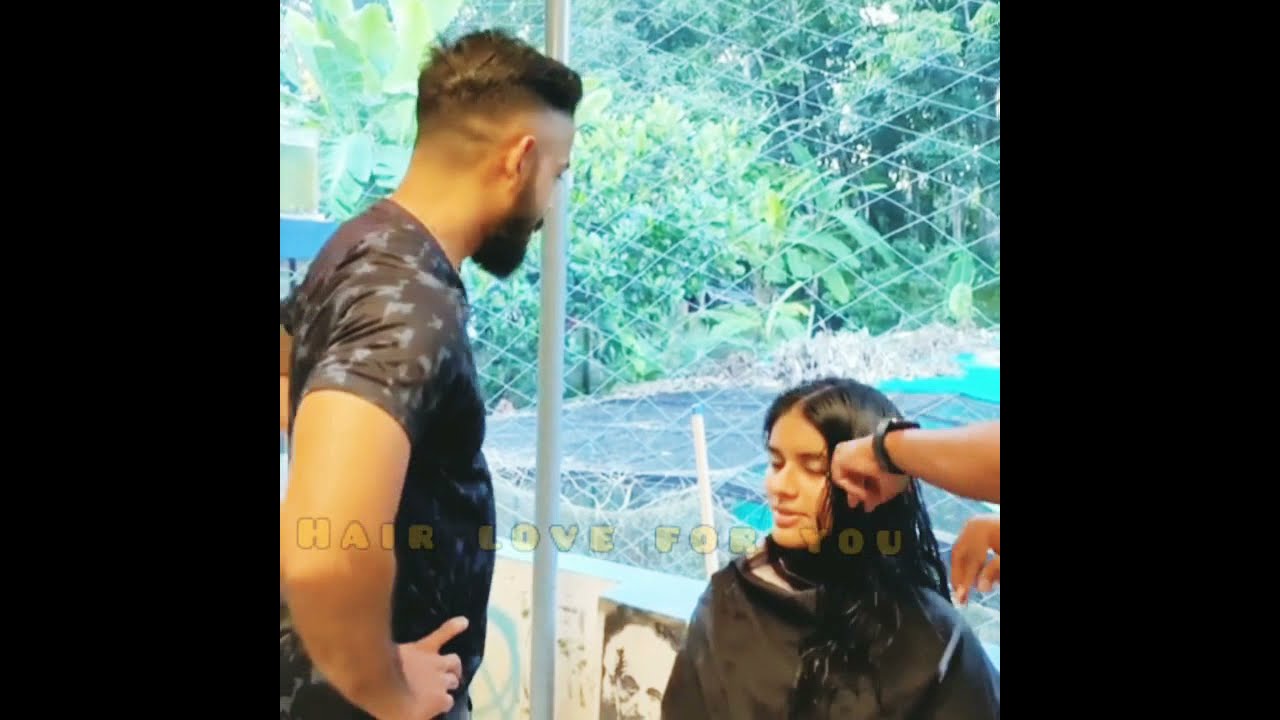 Teenager lady long to boycut with clippered Nape with orginal Sound and Malayalam Conversations