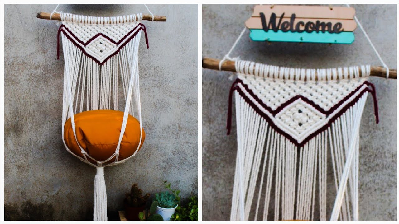 DIY Macrame Cat Hammock #3 - Macramé Cat Bed tutorial for beginner by TNARTNCRAFTS