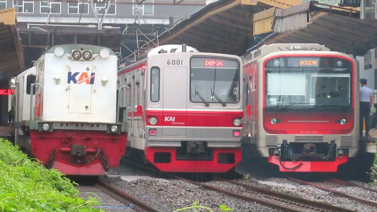 Kumpulan Kereta KRL Commuter Line TERBARU di Stasiun Pondok Cina DEPOK : Ada JR 205, KRL INKA, CRRC