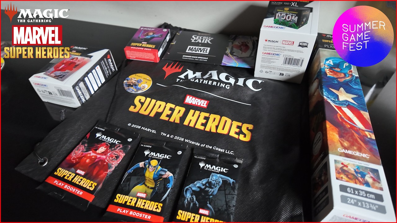 Распаковка мерча по Magic: The Gathering и Marvel с Summer Game Fest