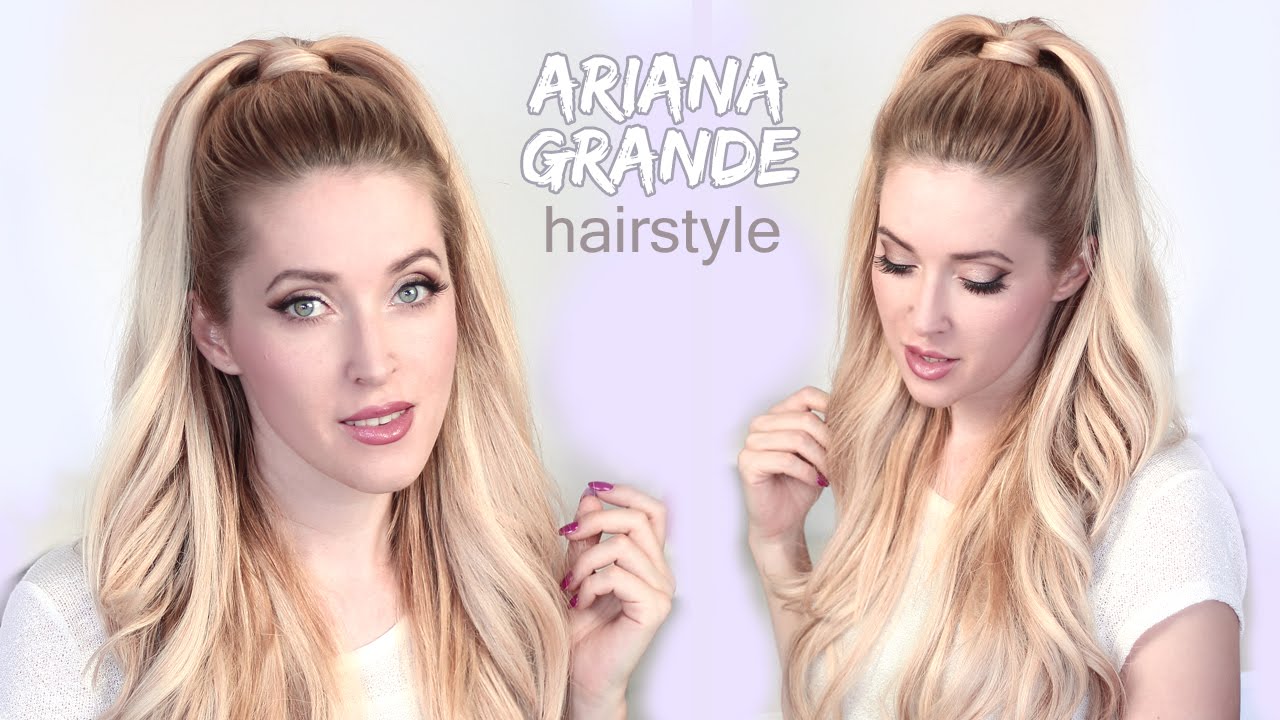Ariana Grande hair tutorial ❤ Half ponytail hairstyle with extensions
