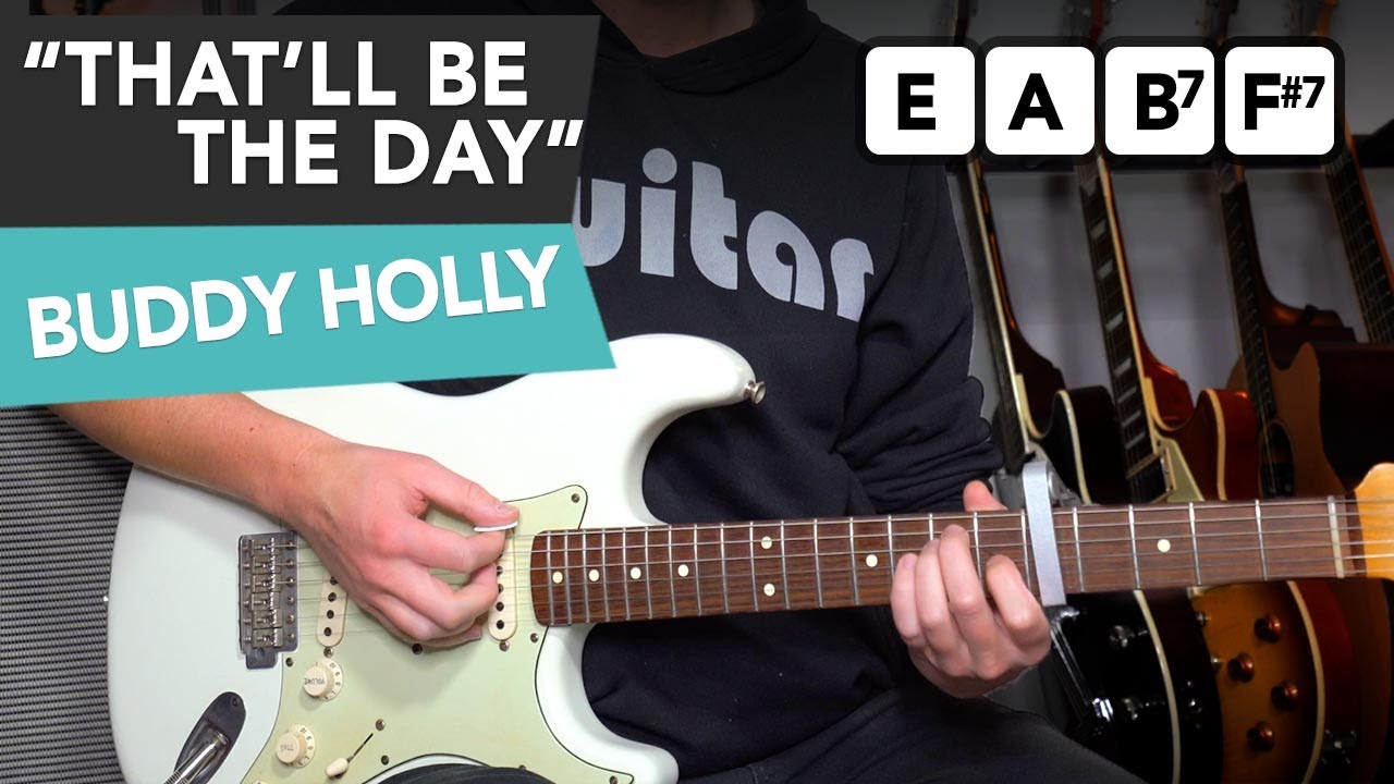 Buddy Holly - That'll Be The Day Guitar Lesson Tutorial + SOLO & LICKS