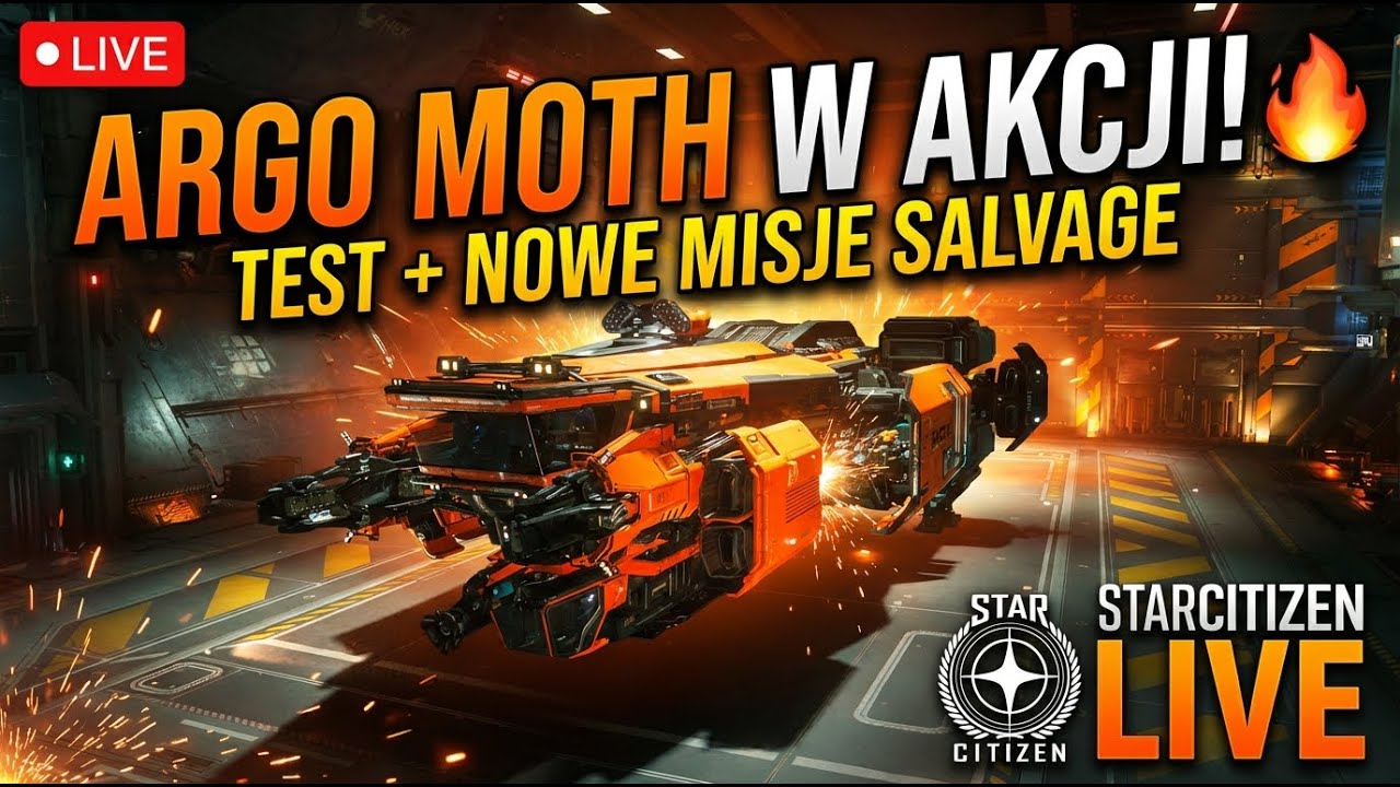 ARGO MOTH w akcji! 🔥 Test + nowe misje SALVAGE | Star Citizen LIVE