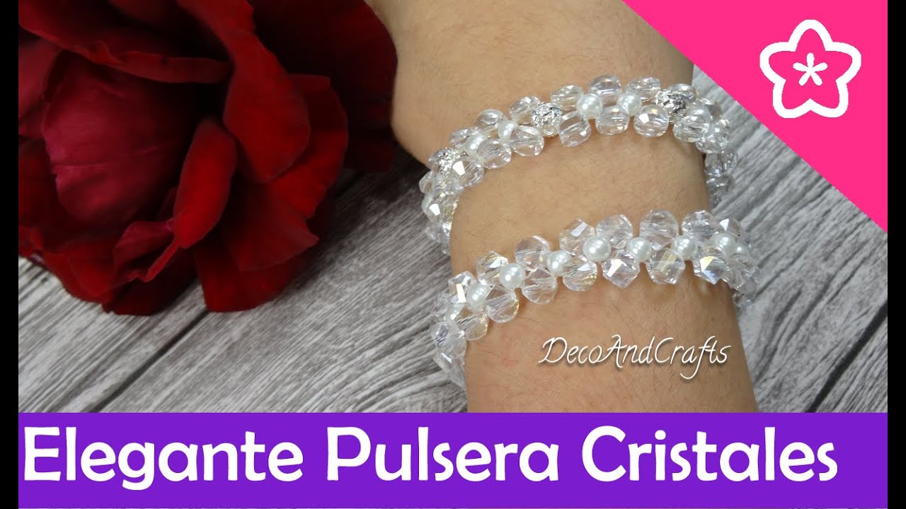 Pulsera trenzada de cristales - DecoAndCrafts