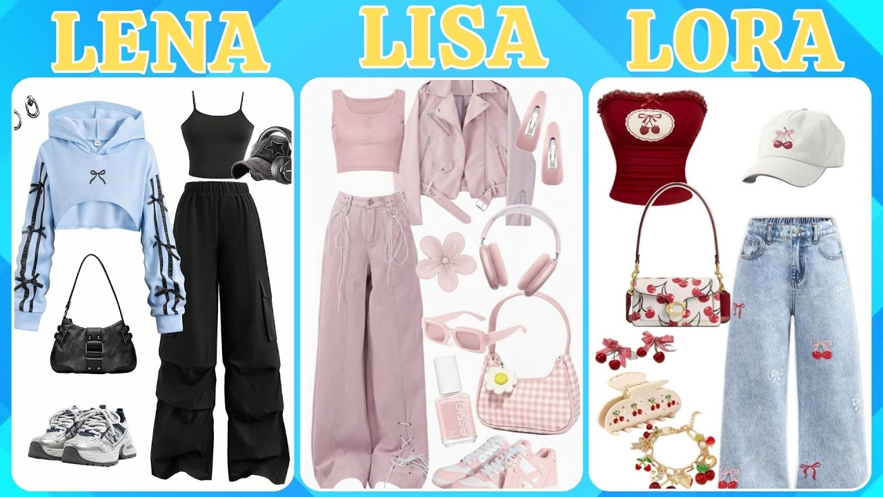 Lisa Vs Lora Vs Lina Outfit Challenge 👠✨ | Choose Your Favourite Look #lisa #lora #lena #lisaorlena