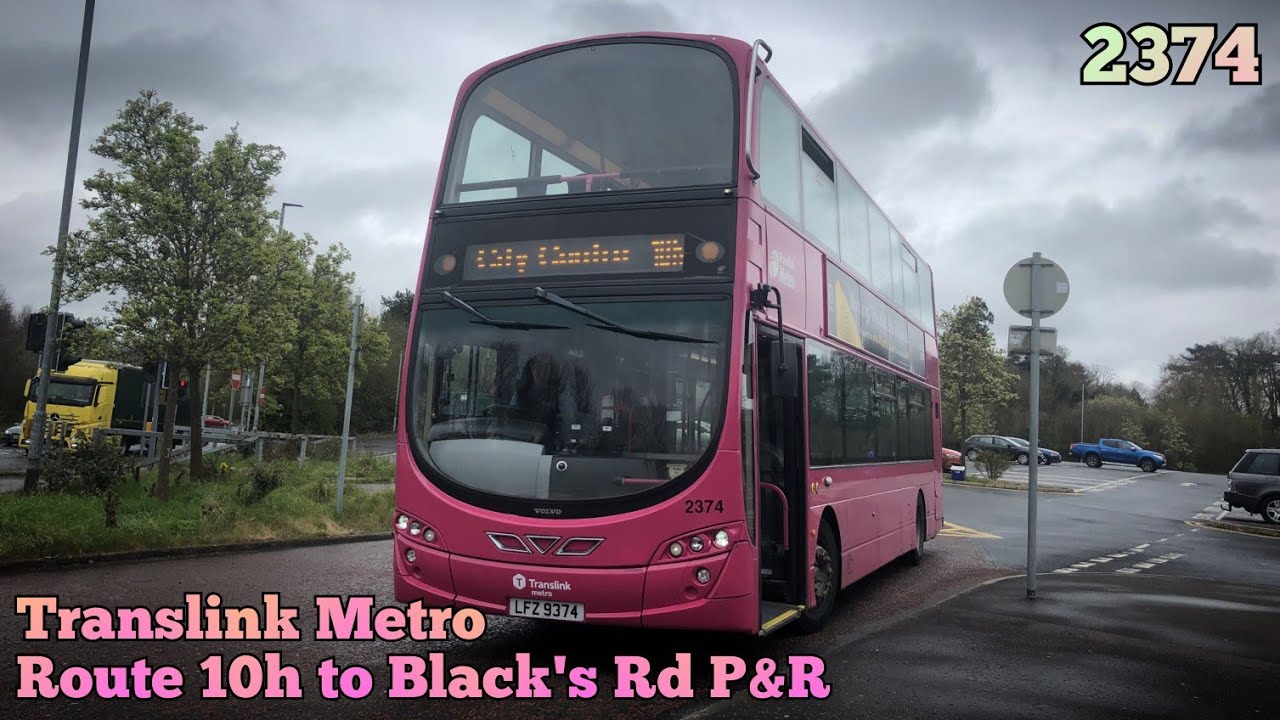 Translink Metro | Route 10h (Queen Street to Black's Rd P&R) | Full Route Visual | 2374 (LFZ 9374)