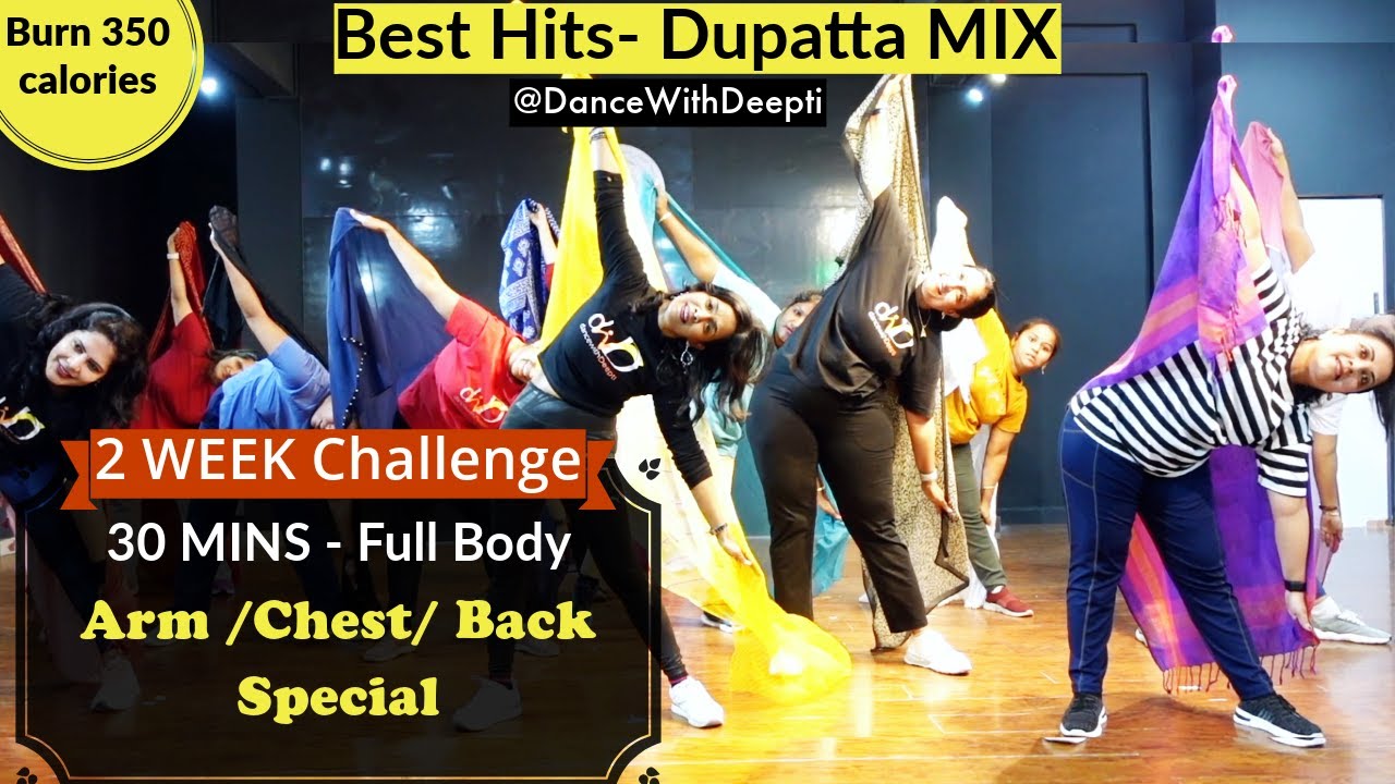 DWD#103 | 30mins DAILY - Arms Back Chest Fat | Dupatta Mix | Beginner Bollywood Dance Workout