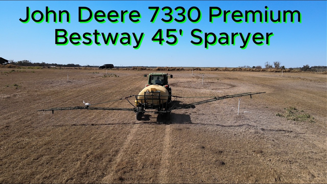 Spraying a Sprinkler field with a 45' Richie Bestway 1000 gallon sprayer. (Increased Speed)