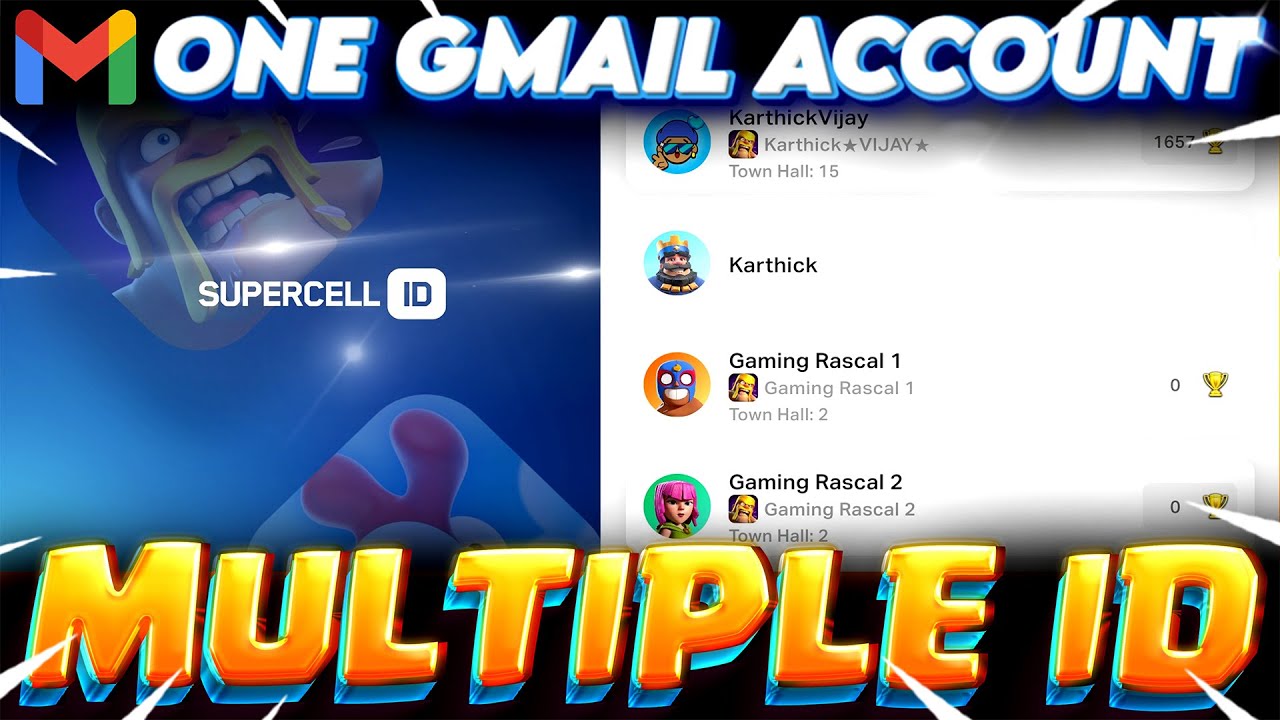 MULTIPLE Supercell IDs with One Gmail - Clash of Clans (Tamil)