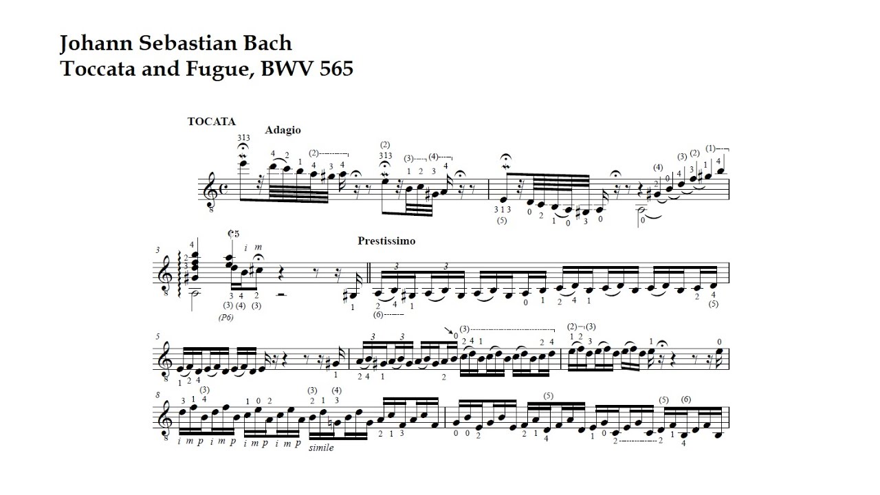 J. S. Bach. BWV 565, Toccata and Fugue