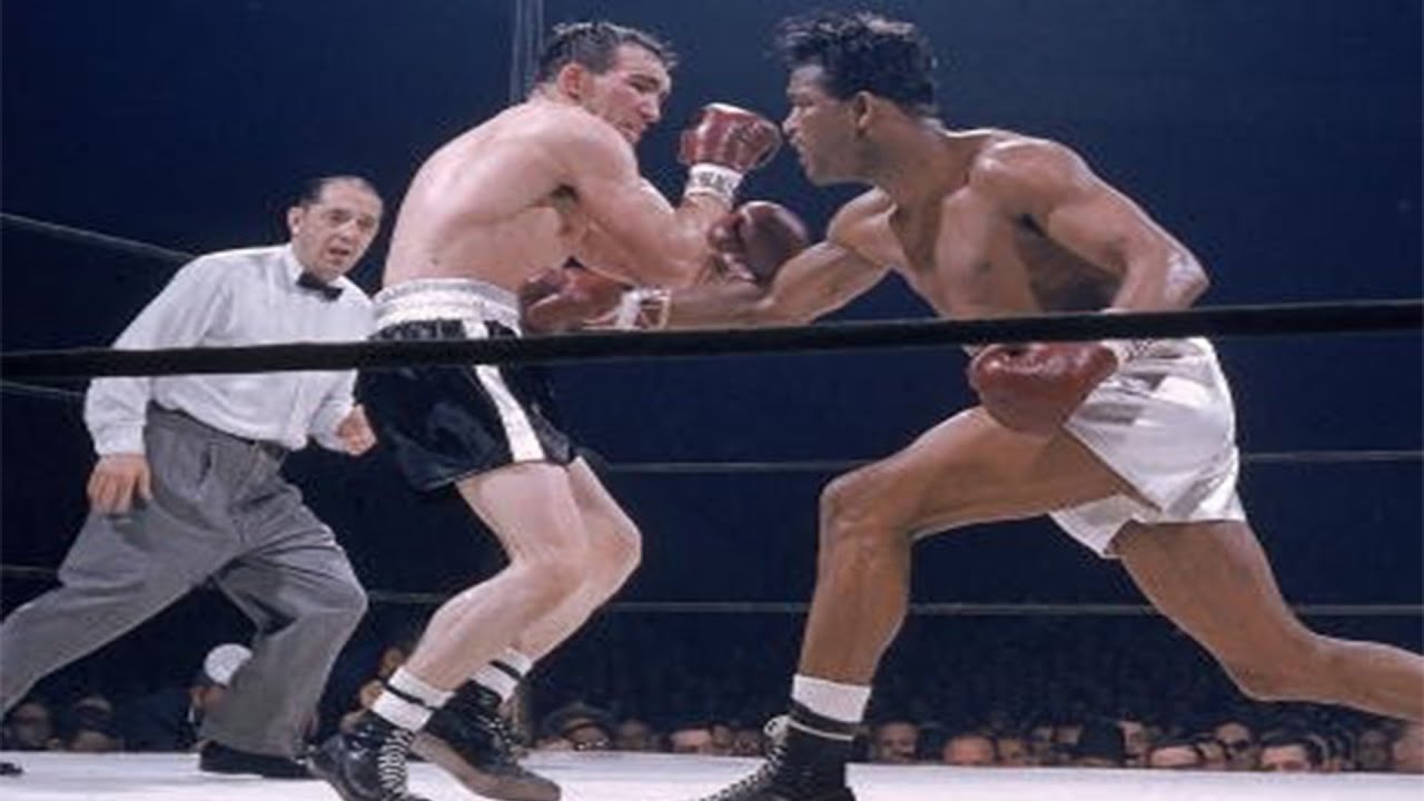 Sugar Ray Robinson vs Gene Fullmer I - Colorized in HD 1957