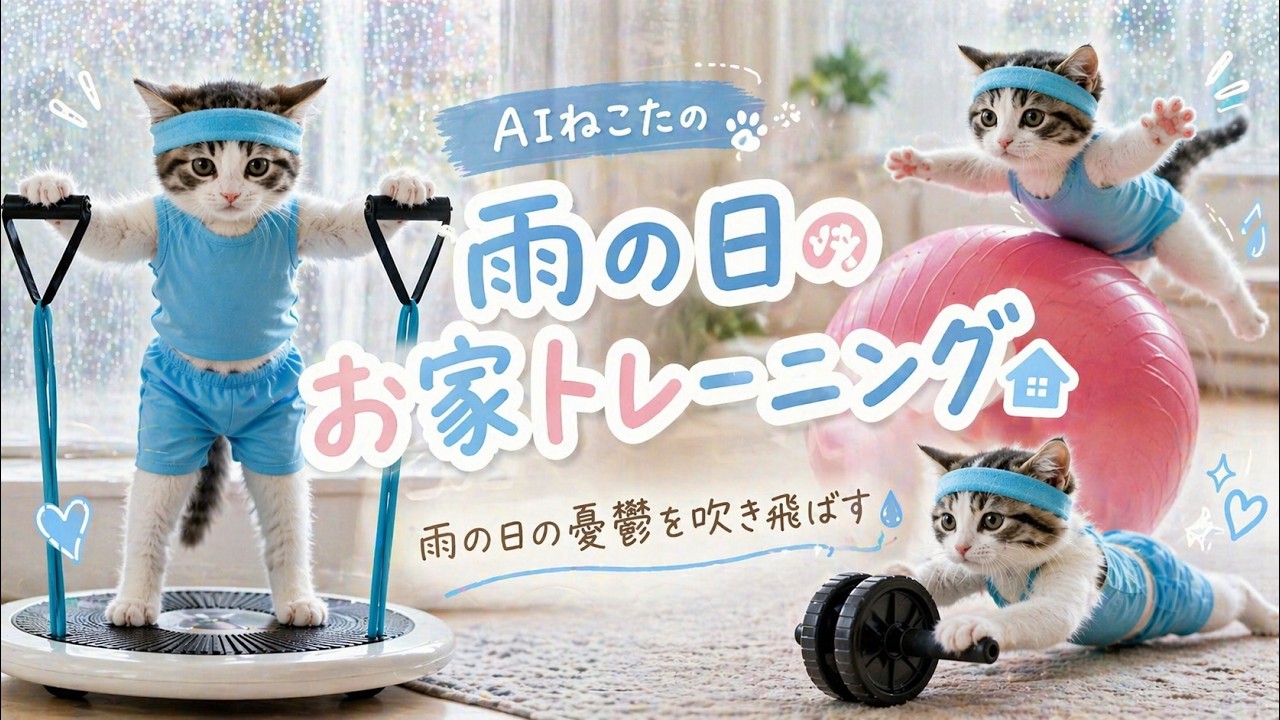 『AIねこた』 雨の日でも明るく元気に宅トレする　“AI Nekota” – Staying Bright and Active with a Home Workout on a Rainy Day
