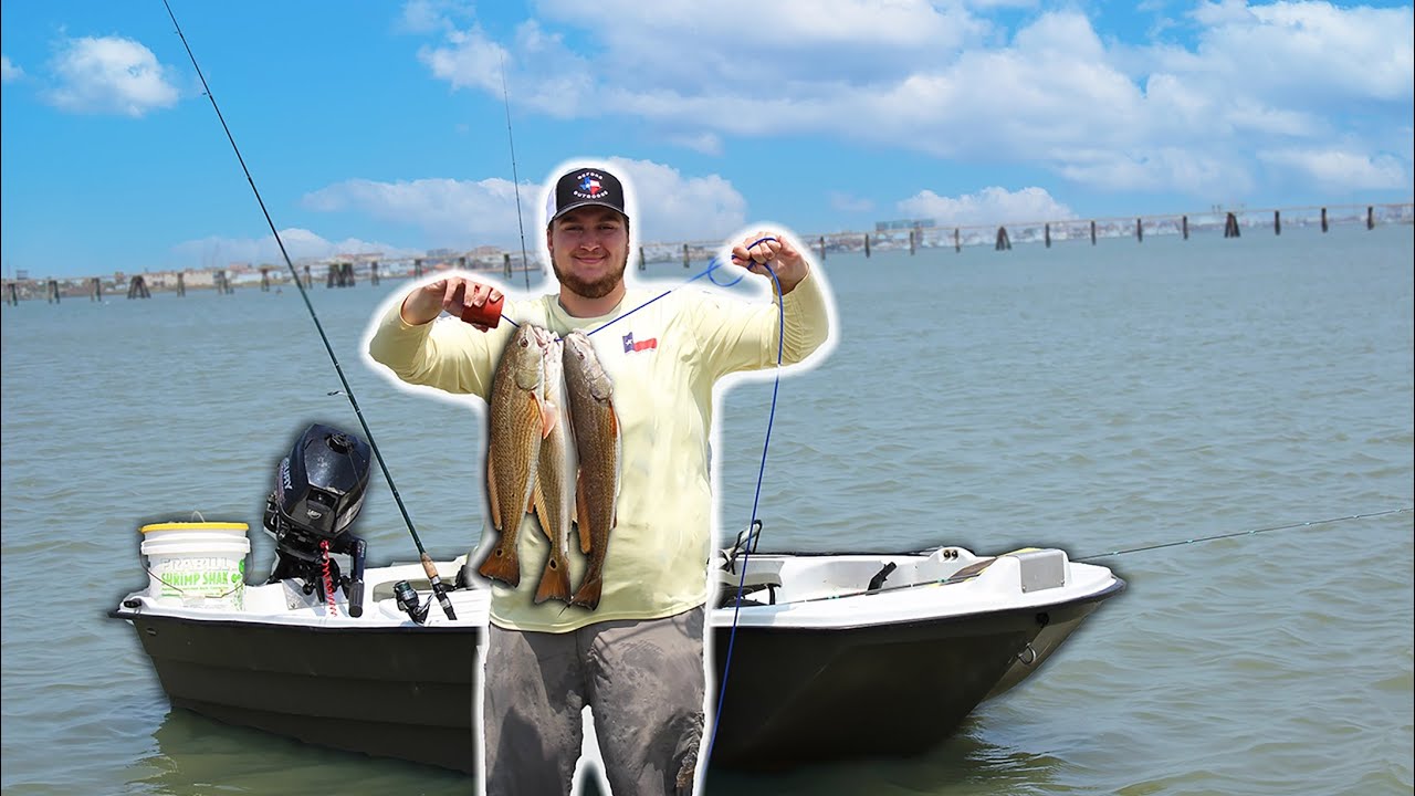 LIMITS of REDFISH Out of Tiny Boat (Galveston Bay) Catch & Cook