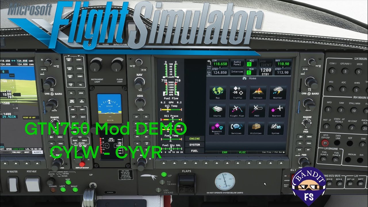 MSFS 2020 | Diamond DA62 |GTN750 Mod Demo | CYLW - CYVR | RNAV Departure | ILS Approach |