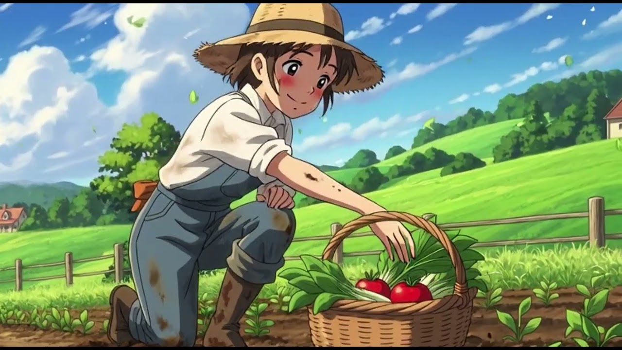 Farming and calm harvesting vegetables