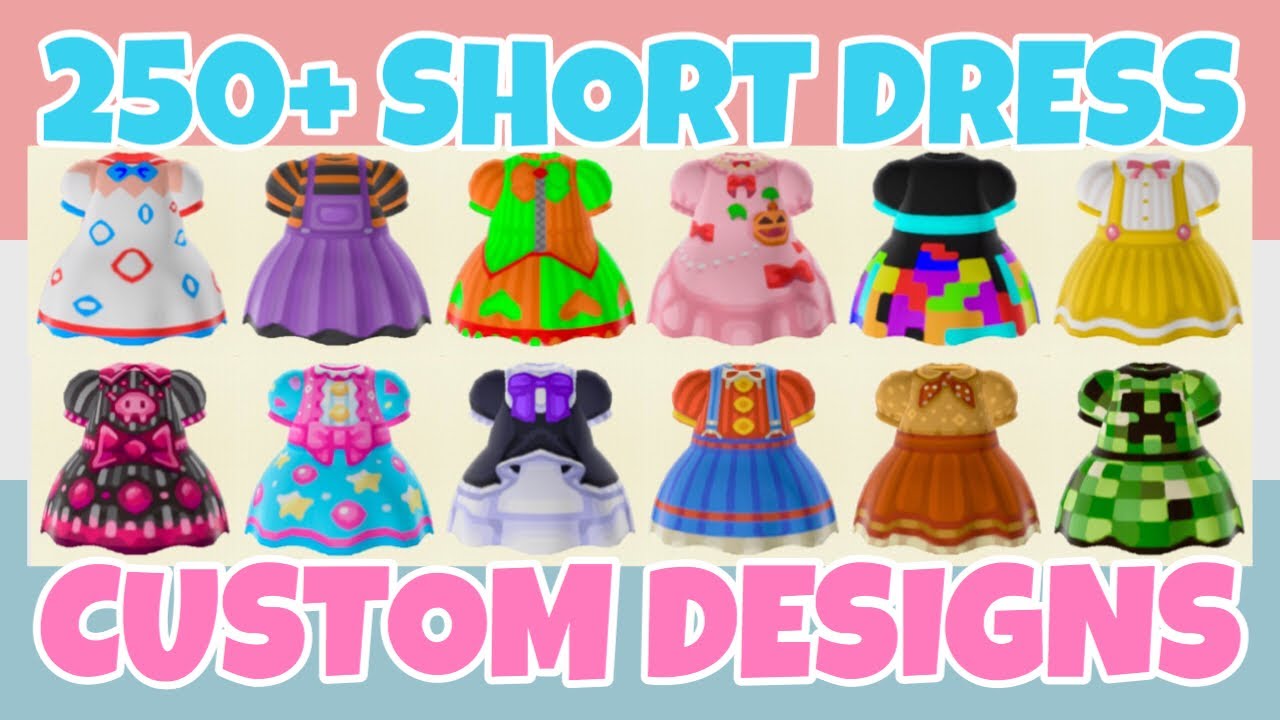 Best 250+ Short Dress Custom Designs In Animal Crossing New Horizons (Design ID Code)