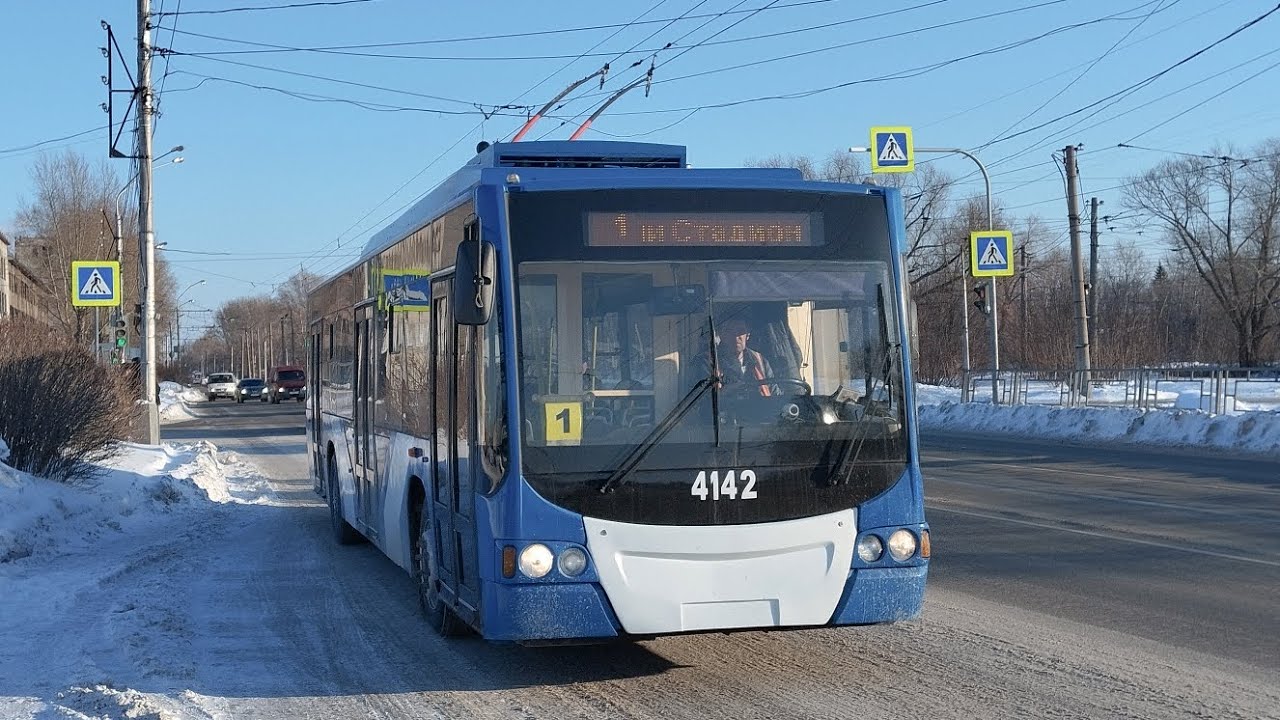 Поездка на Троллейбусе 🚎 После КВР ВМЗ-5298.01 Авангард [4142] Маршрут №1. 08.01.2026.