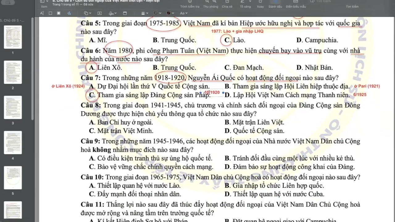 Chủ đề 5: Hoạt động đối ngoại Việt Nam thời Cận - Hiện đại