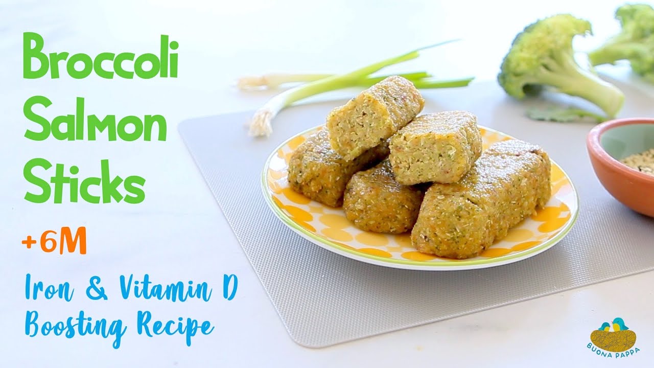 Broccoli Salmon Sticks +6M - Iron and Vitamin D Boosting Recipe