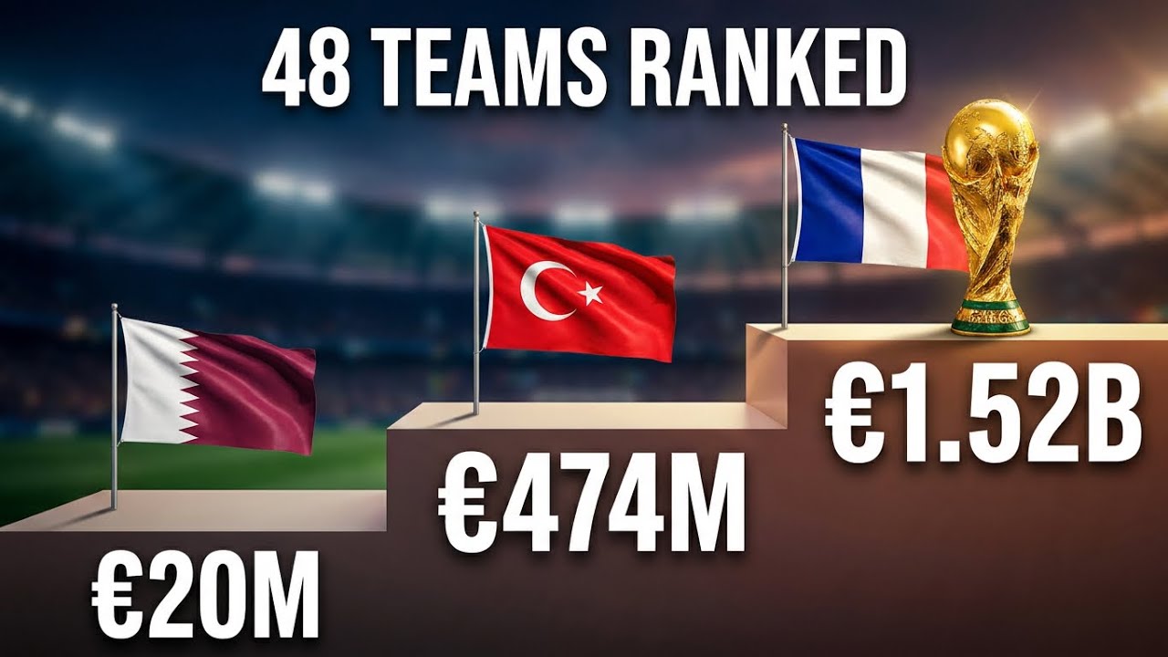 World Cup 2026: 48 Teams Squad Value Ranked (Lowest to Highest)