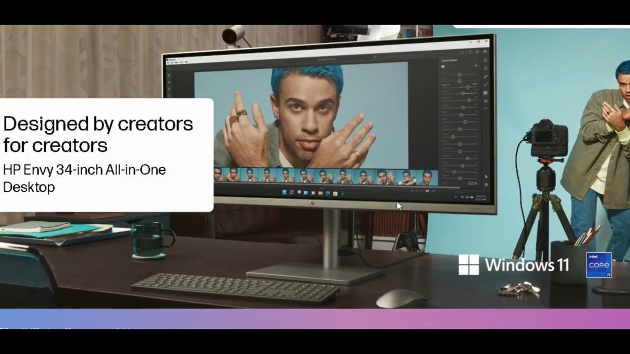 HP Envy 34-inch All-in-One Desktop | Intel® Core™ i5-12400 4.4 GHz | NVIDIA® GeForce® GTX 1650