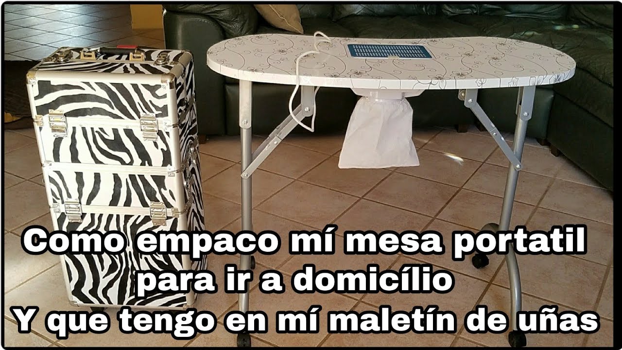Como empaco mí mesa portátil de uñas y que llevo también en mi maletín de uñas.