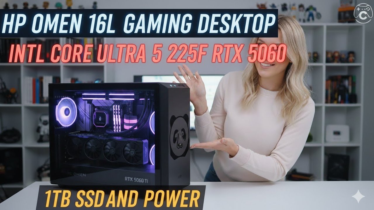 HP OMEN 16L Gaming Desktop: Intel Core Ultra 5 225F RTX 5060 1TB SSD