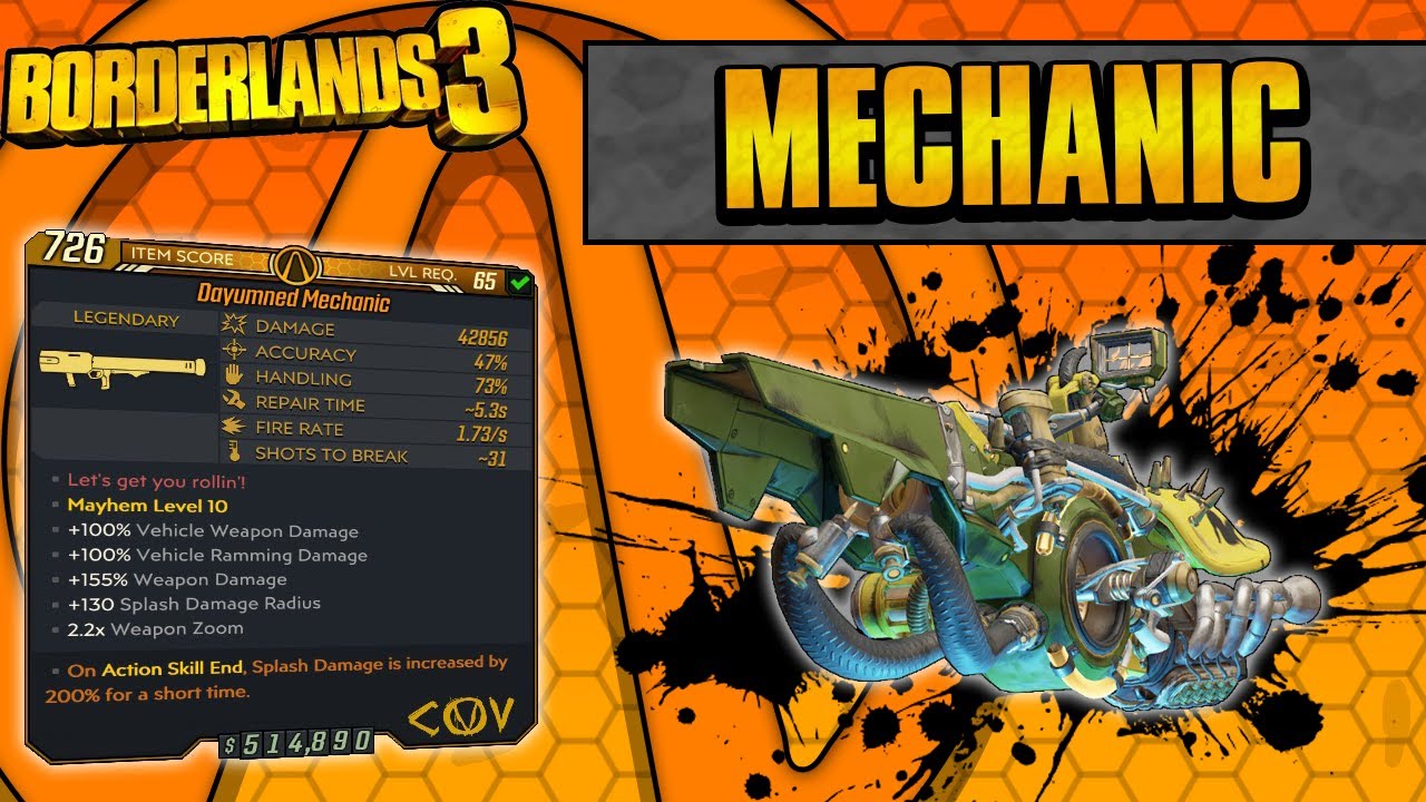 Borderlands 3 | Mechanic Legendary Weapon Guide (Wheels Of Death!)