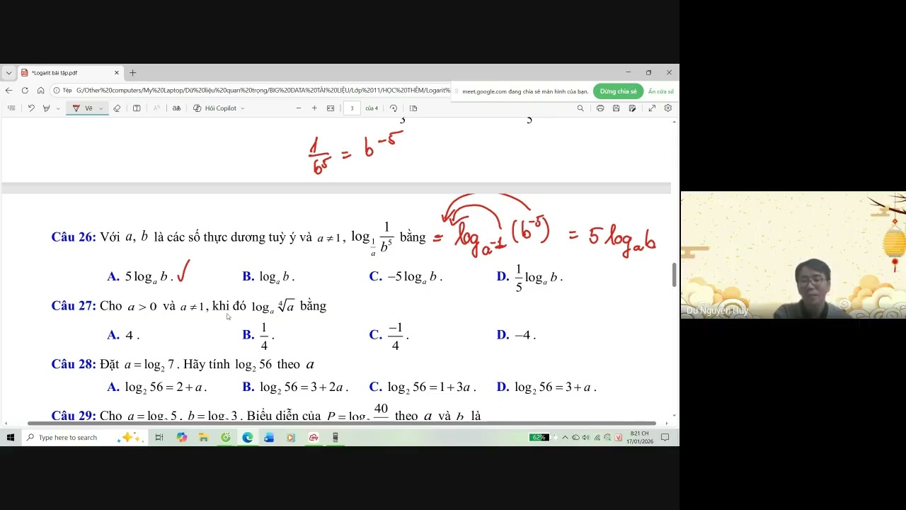 Lớp 11. Logarit - Bài tập  P2