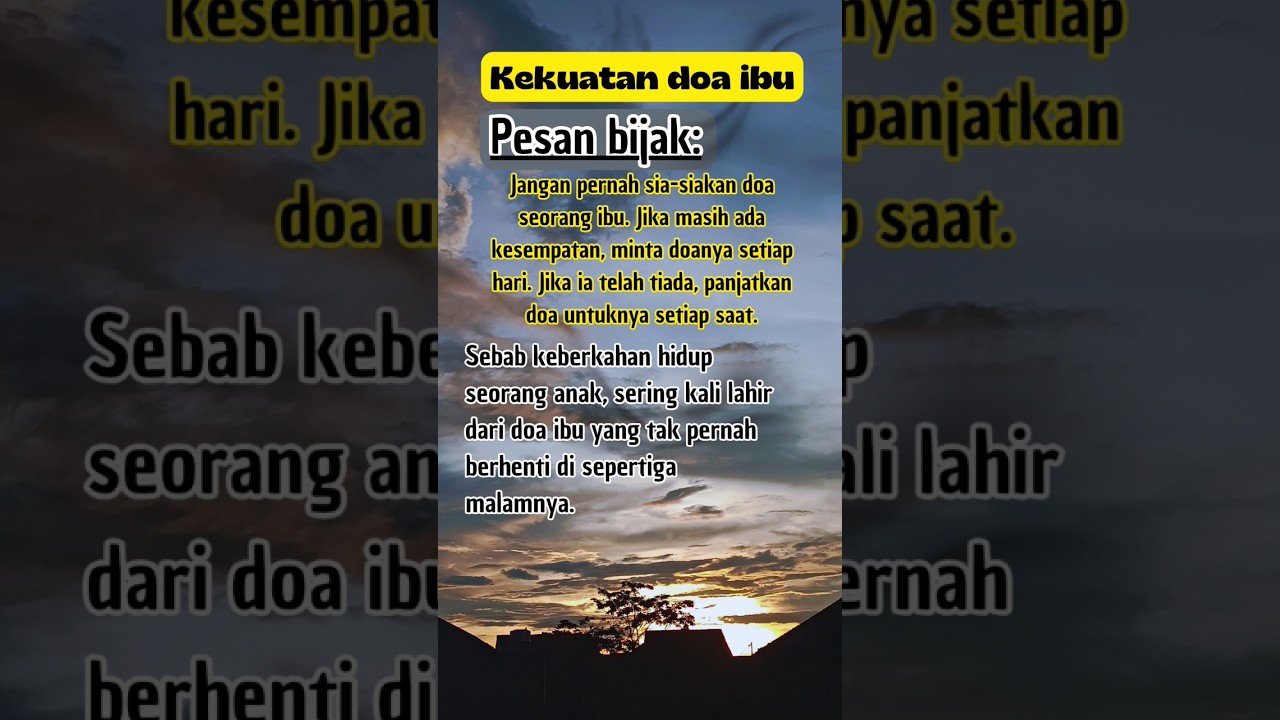 Kekuatan doa ibu | pesan bijak | kata bijak ibu kepada anaknya #storywa #quotes #kataibu #pesanbijak