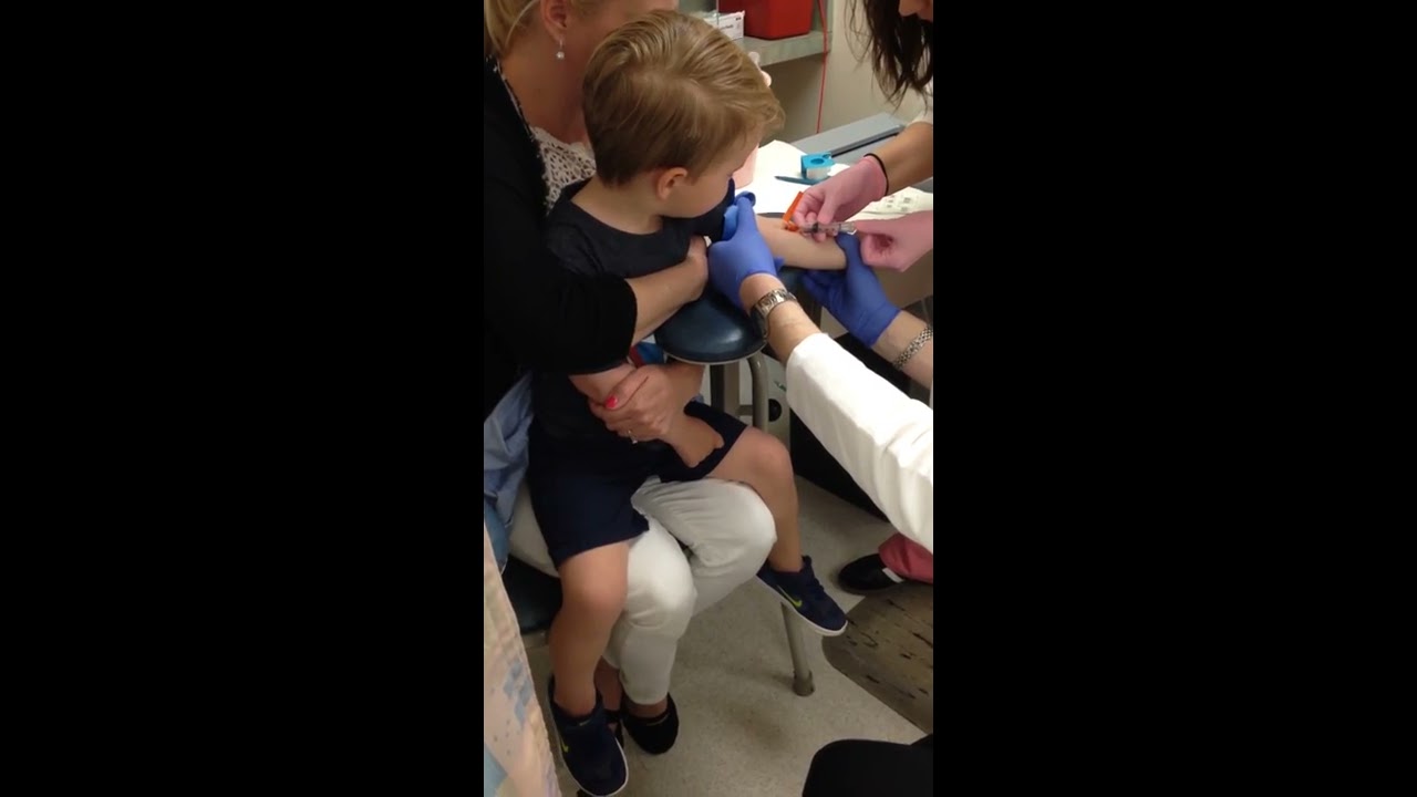 Two year old getting a blood draw