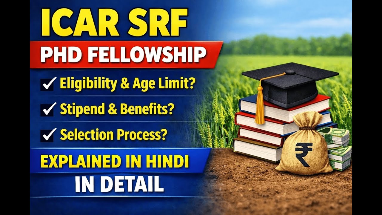 ICAR SRF PhD Fellowship Full Details | Eligibility, Benefits & Selection | Explained in Hindi