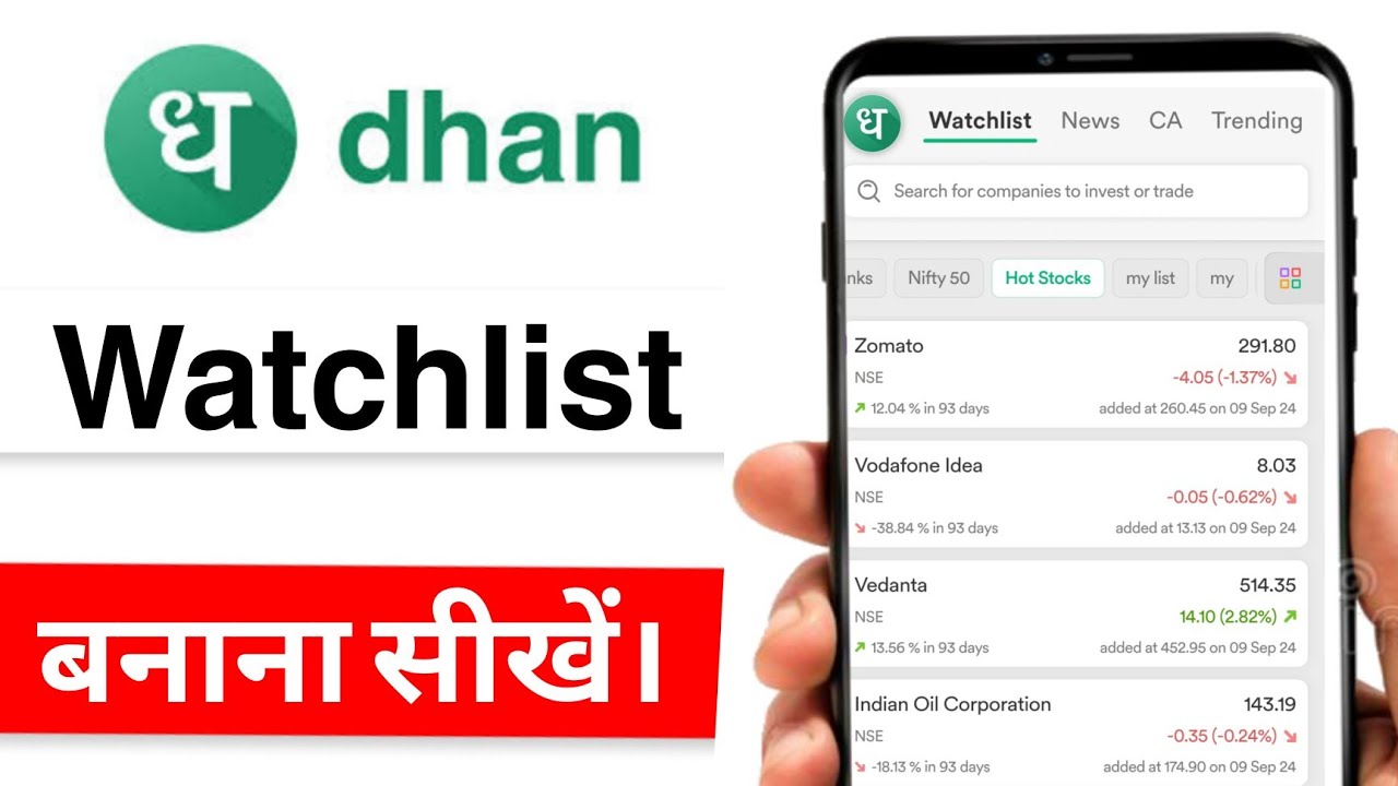 Dhan app me watchlist kaise banaye | How to create watchlist in dhan app | Dhan app watchlist
