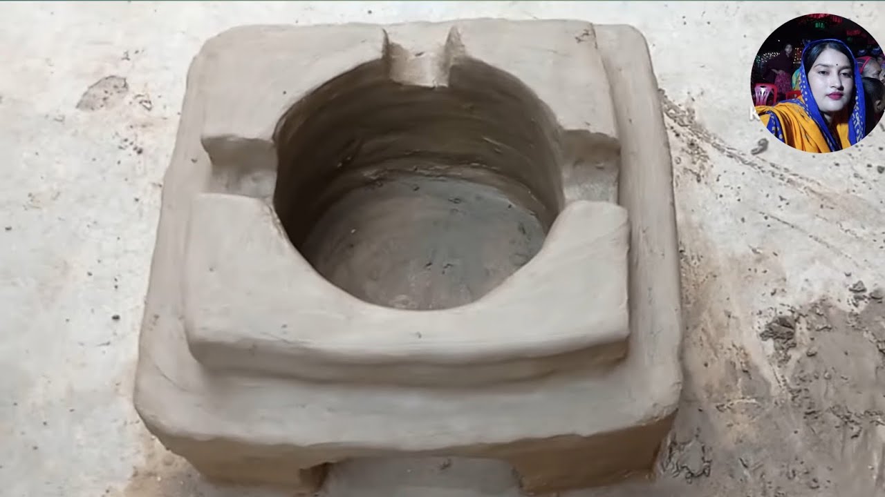 চার কোনা চুলা আজকে আমি মাটি দিয়ে তৈরি করলাম