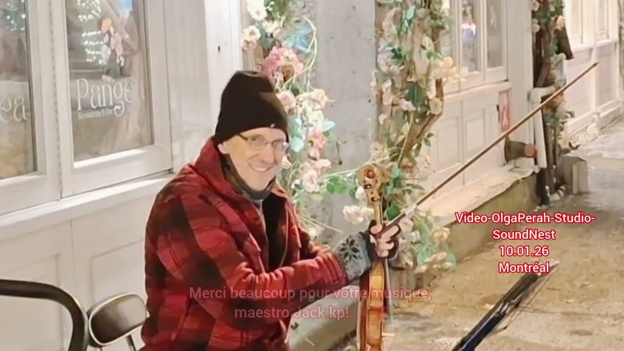 Скрипач на ул. Ceн-Поль. Maestro Jack Kp.. Монреаль. Le Violoniste de la rue Saint-Paul. 