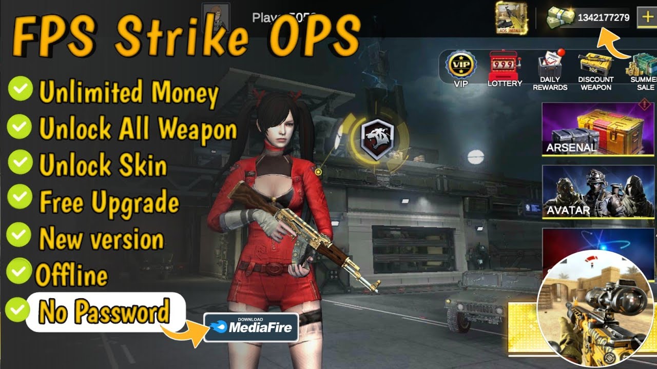 FPS Strike OPS MOD v1.2.0 New version | Unlimited Money, Unlock Weapon &Skins, Offline, Free Upgrade